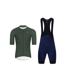HOLOKOLO Cyklistický krátký dres a krátké kalhoty - ELEVATE - modrá/zelená/černá